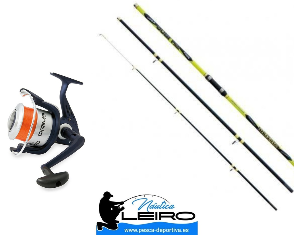 Combo Surfcasting Caña Shizuka Carrete Prime Vigor y Nylon