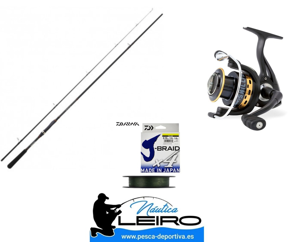 Combo Spinnig Caña Daiwa Rx, Carrete Skill y Trenzado Daiwa