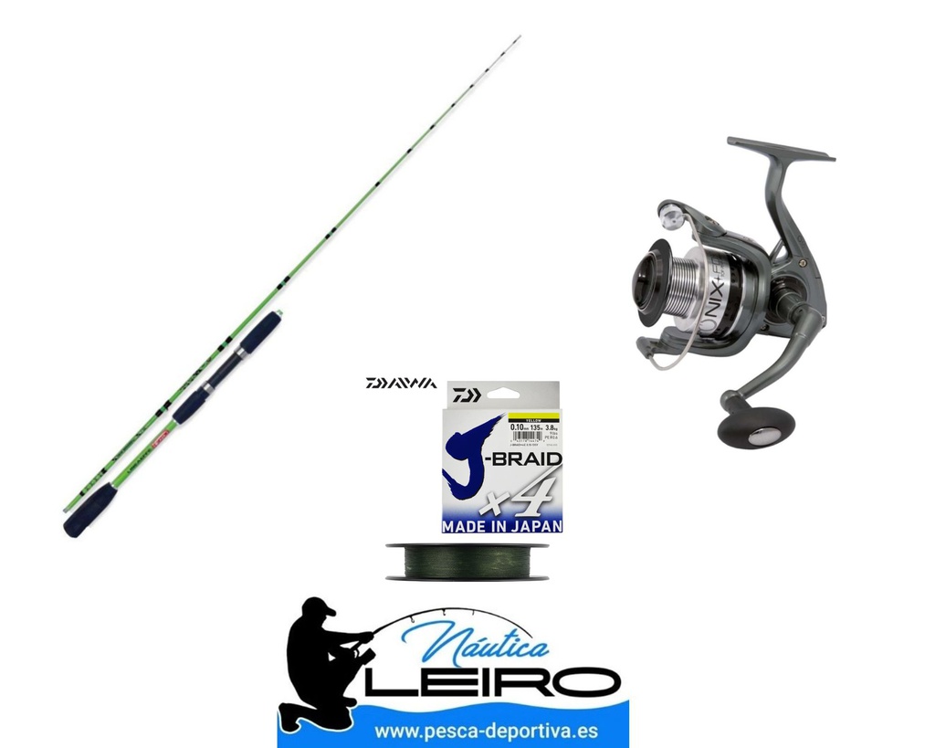 Combo Tip Run Caña Warrior, Carrete Onix y Trenzado Daiwa