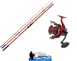 Combo Surfcasting Caña Lineaeffe Silver Sand, Carrete Lineaeffe Starcaster y Nylon